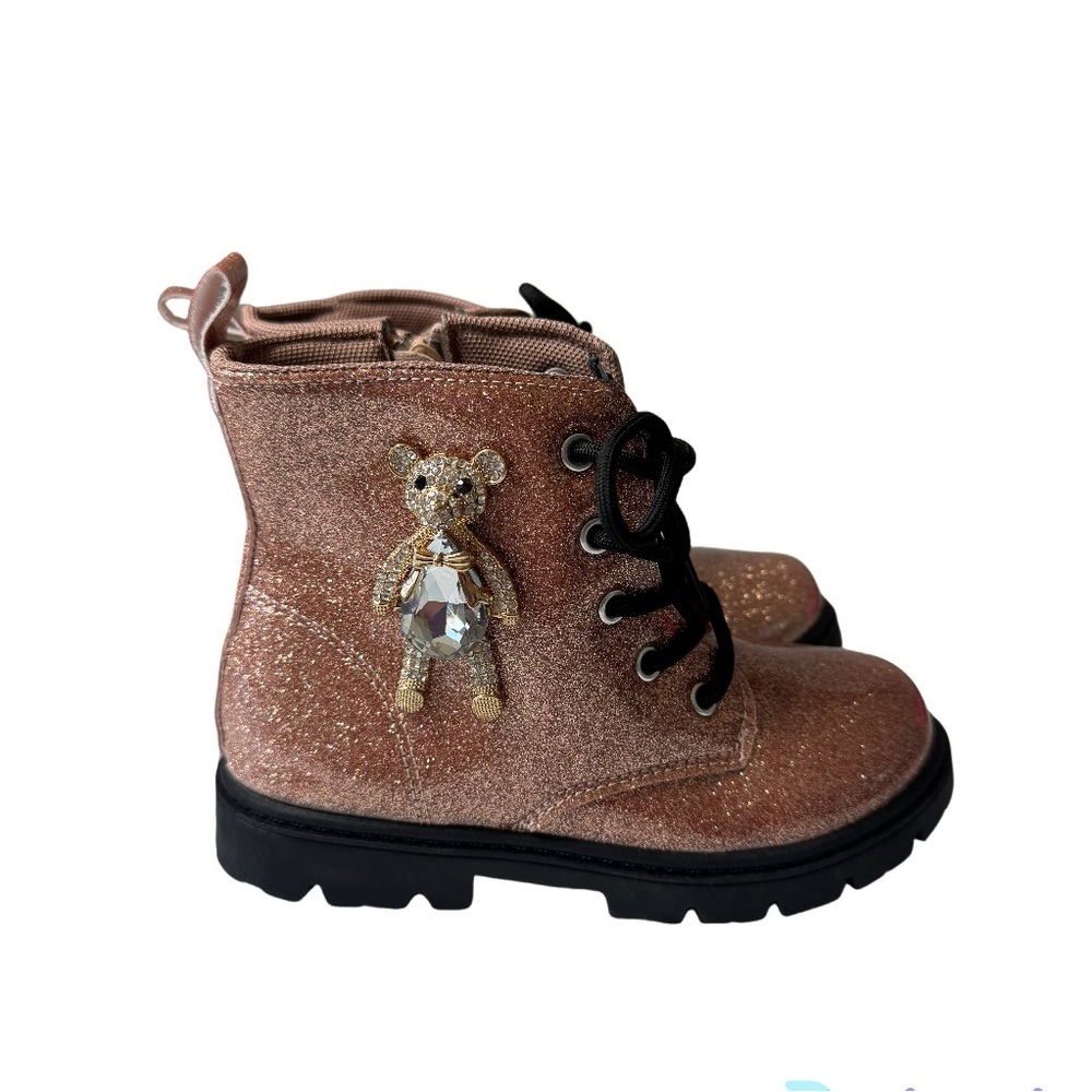 New Kids Glittery Boots with Bear Charm